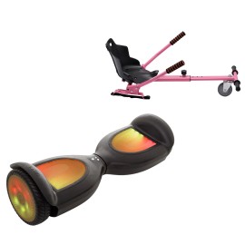 6.5 inch Hoverboard with Standard Hoverkart, Jetson Prism Black PRO, Standard Range, and Pink Ergonomic Seat, Smart Balance