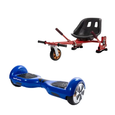 Pacchetto Hoverboard Go-Kart, Smart Balance Regular Blue PowerBoard, 6.5 Pollici, Doppio Motore 36V, 700Wat, Altoparlanti Blueto