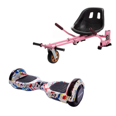 Pacchetto Hoverboard Go-Kart, Smart Balance Regular Splash, 6.5 Pollici, Doppio Motore 36V, 700Wat, Altoparlanti Bluetooth, Luci