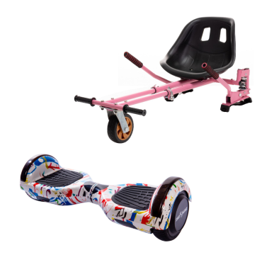 Paquet Go-Kart Hoverboard, Smart Balance Regular Splash, 6.5 Pouces, Deux Moteurs 36V, 700Watts, Bluetooth, Lumieres LED , Hover