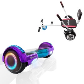 6.5 inch Hoverboard with Comfort Hoverkart, Regular Dakota PRO, Standard Range and White Comfort Seat, Smart Balance