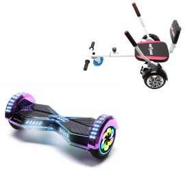 8 inch Hoverboard with Comfort Hoverkart, Transformers Dakota PRO, Standard Range and White Comfort Seat, Smart Balance