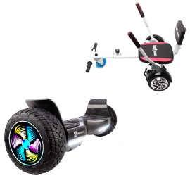 8.5 inch Hoverboard with Comfort Hoverkart, Hummer Carbon PRO, Standard Range and White Comfort Seat, Smart Balance