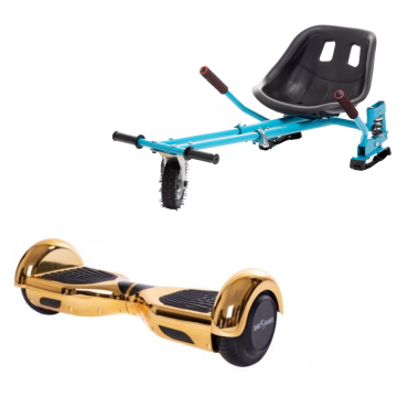 Paket Hoverboard Go-Kart, Smart Balance Regular Iron New, 6.5 Tum, Dual Motors 36V, 700Wat, Bluetooth-hogtalare, LED-ljus, Prem