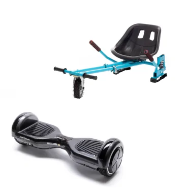 Hoverboard Go-Kart Pack, Smart Balance Regular Carbon, 6.5 Tommer, dubbele motoren 36V, 700 Wat, Bluetooth-luidsprekers, LED-ve