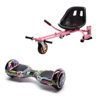 Hoverboard Paket Go-Kart, Smart Balance Regular Multicolor, 6.5 Zoll, Doppelmotoren 36V, 700 Watt, Bluetooth-Lautsprecher, LED-L