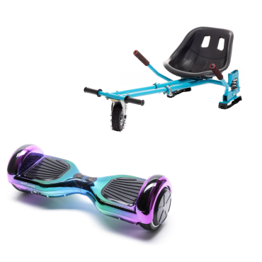 Hoverboard Go-Kart Pack, Smart Balance Regular Dakota, 6.5 INCH, Dual Motors 36V, 700Wat, Bluetooth Speakers, LED Lights, Premi