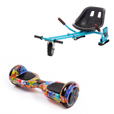 Paket Hoverboard Go-Kart, Smart Balance Regular HipHop Orange, 6.5 Tum, Dual Motors 36V, 700Wat, Bluetooth-hogtalare, LED-ljus,