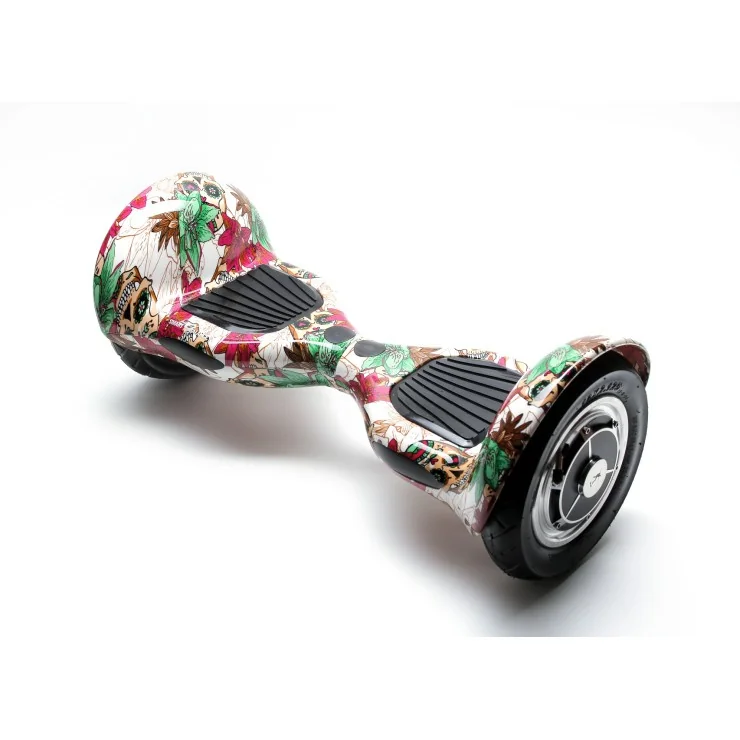 Hoverboard originale Smart Balance, OffRoad SkullColor, 10 Pollici, Doppio Motore 36V, 700Wat, Altoparlanti Bluetooth, Luci LED