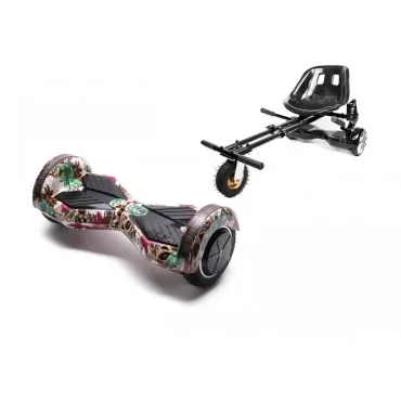 6.5 inch Hoverboard with Suspensions Hoverkart, Transformers SkullColor, Extended Range and Black Seat with Double Suspension Set, Smart Balance