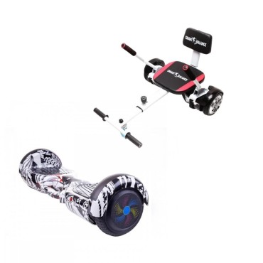 Hoverboard Go-Kart Pack, Smart Balance Regular Last Dead Handle, 6.5 INCH, Dual Motors 36V, 700Wat, Bluetooth Speakers, LED Lig