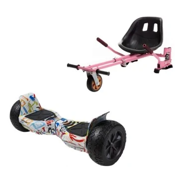 Hoverboard Go-Kart Pack, Smart Balance Hummer Splash, 8.5 Tommer, dubbele motoren 36V, 700 Wat, Bluetooth-luidsprekers, LED-ver