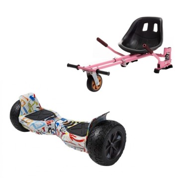 Paket Hoverboard Go-Kart, Smart Balance Hummer Splash, 8.5 Tum, Dual Motors 36V, 700Wat, Bluetooth-hogtalare, LED-ljus, Premium