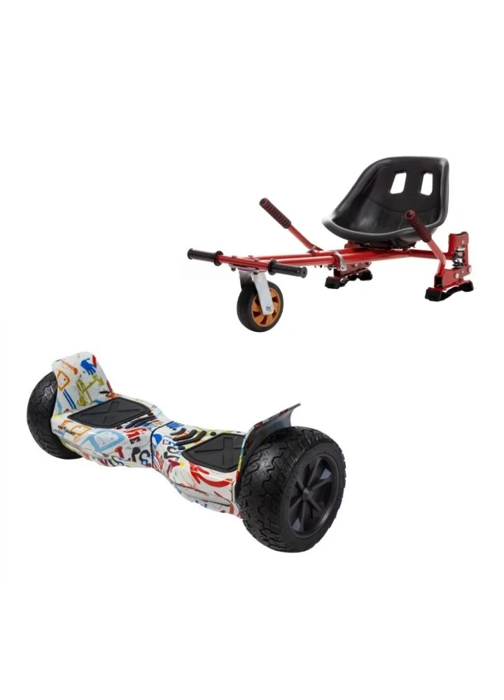 ELEKGO Hoverboard tout-terrain de 8,5 pouces, hoverboards tout-terrain avec  application intelligente, avec Go-Kart, Bluetooth, double moteur puissant