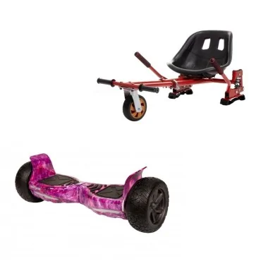 Pacchetto Hoverboard Go-Kart, Smart Balance Hummer Galaxy Pink, 8.5 Pollici, Doppio Motore 36V, 700Wat, Altoparlanti Bluetooth, 