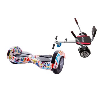 Hoverboard Paket Go-Kart, Smart Balance Transformers Splash, 8 Zoll, Doppelmotoren 36V, 700 Watt, Bluetooth-Lautsprecher, LED-Le