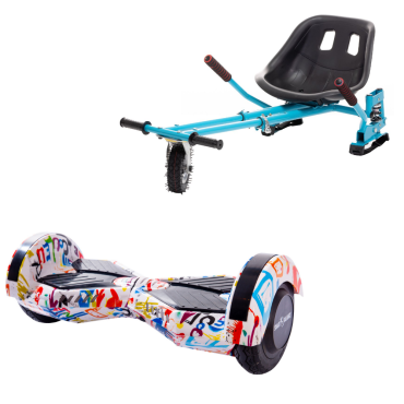 Paket Hoverboard Go-Kart, Smart Balance Transformers Splash, 8 Tum, Dual Motors 36V, 700Wat, Bluetooth-hogtalare, LED-ljus, Pre