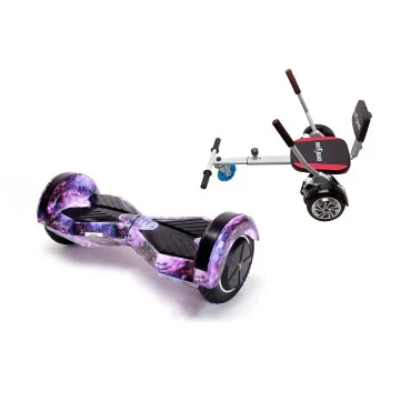 8 inch Hoverboard with Hoverkart, Premium Soft Seat, 15 km/h, UL2272 Certified, Bluetooth, Led Lighting, 700W Power, 4Ah Battery, Smart Balance, Transformers Galaxy 