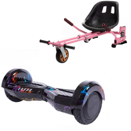 Hoverboard Go-Kart Pack, Smart Balance Transformers Thunderstorm, 8 INCH, Dual Motors 36V, 700Wat, Bluetooth Speakers, LED Ligh