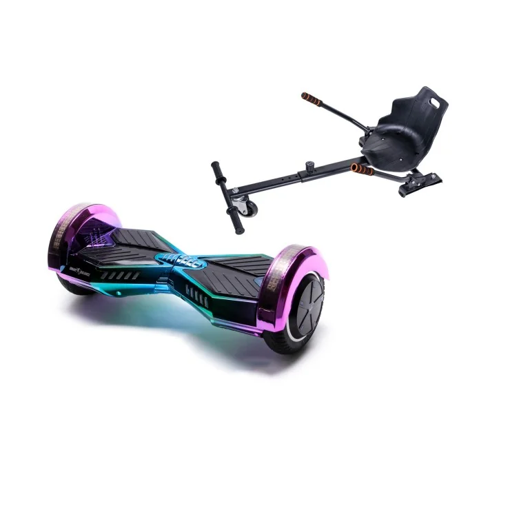 6.5 inch Hoverboard with Standard Hoverkart, Transformers Dakota, Extended Range and Black Ergonomic Seat, Smart Balance