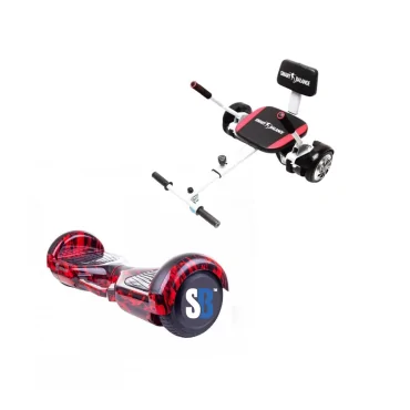Paket Hoverboard Go-Kart, Smart Balance Regular Flame Handle, 6.5 Tum, Dual Motors 36V, 700Wat, Bluetooth-hogtalare, LED-ljus,