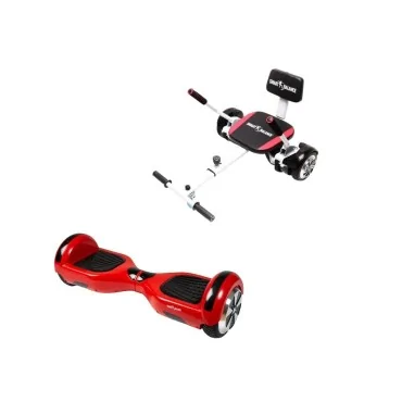 Pacchetto Hoverboard Go-Kart, Smart Balance Regular Red, 6.5 Pollici, Doppio Motore 36V, 700Wat, Altoparlanti Bluetooth, Luci LE