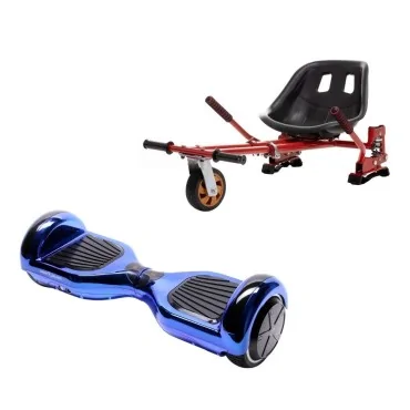 Hoverboard Go-Kart Pack, Smart Balance Regular ElectroBlue, 6.5 Tommer, dubbele motoren 36V, 700 Wat, Bluetooth-luidsprekers, L