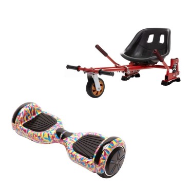 Paket Hoverboard Go-Kart, Smart Balance Regular Abstract, 6.5 Tum, Dual Motors 36V, 700Wat, Bluetooth-hogtalare, LED-ljus, Prem