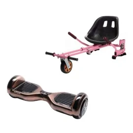 6.5 inch Hoverboard with Hoverkart, Suspension PRO Seat, Pink, 15 km/h, UL2272 Certified, Bluetooth, Led Lighting, 700W Power, 4Ah Battery, Smart Balance, Regular Iron