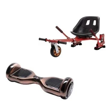 Hoverboard Go-Kart Pack, Smart Balance Regular Iron, 6.5 Tommer, dubbele motoren 36V, 700 Wat, Bluetooth-luidsprekers, LED-verl