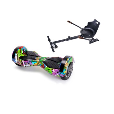 Paket Hoverboard Go-Kart, Smart Balance Transformers Multicolor, 6.5 Tum, Dual Motors 36V, 700Wat, Bluetooth-hogtalare, LED-lju