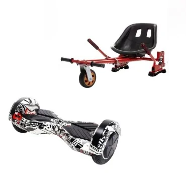 Hoverboard Go-Kart Pack, Smart Balance Transformers Last Dead, 8 Tommer, dubbele motoren 36V, 700 Wat, Bluetooth-luidsprekers, 