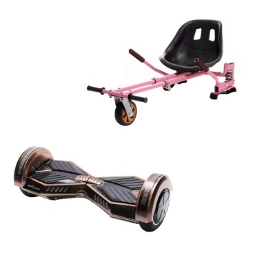 Paket Hoverboard Go-Kart, Smart Balance Transformers Iron, 8 Tum, Dual Motors 36V, 700Wat, Bluetooth-hogtalare, LED-ljus, Premi