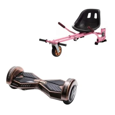 Paket Hoverboard Go-Kart, Smart Balance Transformers Iron, 6.5 Tum, Dual Motors 36V, 700Wat, Bluetooth-hogtalare, LED-ljus, Pre