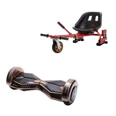 Hoverboard Paket Go-Kart, Smart Balance Transformers Iron, 6.5 Zoll, Doppelmotoren 36V, 700 Watt, Bluetooth-Lautsprecher, LED-Le