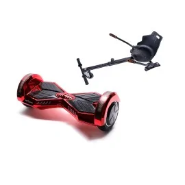 Pacchetto Hoverboard Go-Kart, Smart Balance Transformers ElectroRed, 8 Pollici, Doppio Motore 36V, 700Wat, Altoparlanti Bluetoot