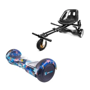 Hoverboard Go-Kart Pack, Smart Balance Regular America Handle, 6.5 Tommer, dubbele motoren 36V, 700 Wat, Bluetooth-luidsprekers,