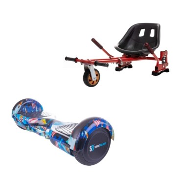 Hoverboard Go-Kart Pack, Smart Balance Regular America Handle, 6.5 INCH, Dual Motors 36V, 700Wat, Bluetooth Speakers, LED Light