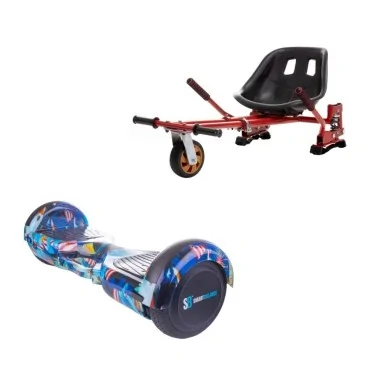 Hoverboard Paket Go-Kart, Smart Balance Regular America Handle, 6.5 Zoll, Doppelmotoren 36V, 700 Watt, Bluetooth-Lautsprecher, L