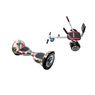 Paquet Go-Kart Hoverboard, Smart Balance OffRoad SkullColor, 10 Pouces, Deux Moteurs 36V, 700Watts, Bluetooth, Lumieres LED , Ho