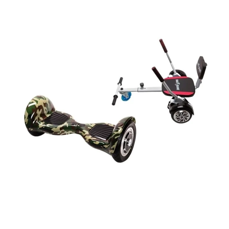 Pakke Hoverboard segboard Go-Kart, Smart Balance OffRoad Camouflage, 10 tommer, Dual Motors 36V, 700Wat, Bluetooth-hojttalere,