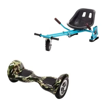 Pakke Hoverboard segboard Go-Kart, Smart Balance OffRoad Camouflage, 10 tommer, Dual Motors 36V, 700Wat, Bluetooth-hojttalere, 