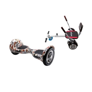 Paket Hoverboard Go-Kart, Smart Balance OffRoad Tattoo, 10 Tum, Dual Motors 36V, 700Wat, Bluetooth-hogtalare, LED-ljus, Premium