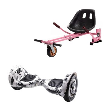 Paquet Go-Kart Hoverboard, Smart Balance OffRoad NewsPaper, 10 Pouces, Deux Moteurs 36V, 700Watts, Bluetooth, Lumieres LED , Hov