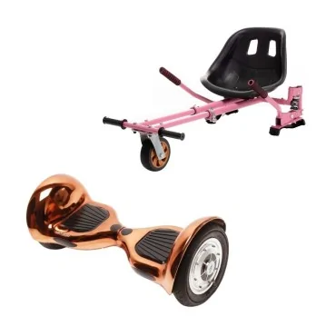 Hoverboard Go-Kart Pack, Smart Balance OffRoad Iron, 10 INCH, Dual Motors 36V, 700Wat, Bluetooth Speakers, LED Lights, Premium 
