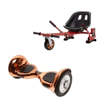 Hoverboard Go-Kart Pack, Smart Balance OffRoad Iron, 10 Tommer, dubbele motoren 36V, 700 Wat, Bluetooth-luidsprekers, LED-verli