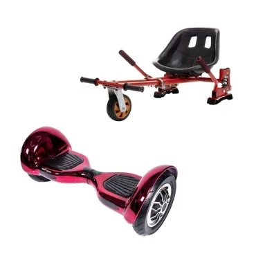 10 Zoll Hoverboard mit Sitz, Suspension PRO HoverKart, Rot, 15 km/h, UL2272 Certified, Bluetooth, Led Beleuchtung, 700W Power, 4AH Akku, Smart Balance, OffRoad ElectroRed 