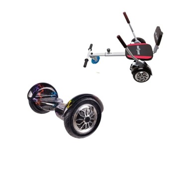 Hoverboard Go-Kart Pack, Smart Balance OffRoad Thunderstorm 7, 10 INCH, Dual Motors 36V, 700Wat, Bluetooth Speakers, LED Lights
