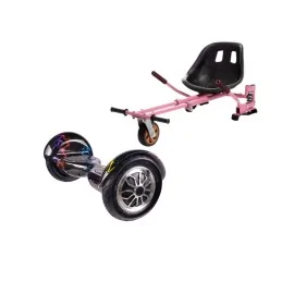 10 inch Hoverboard with Hoverkart, Suspension PRO Seat, Pink, 15 km/h, UL2272 Certified, Bluetooth, Led Lighting, 700W Power, 4Ah Battery, Smart Balance, OffRoad Thunderstorm 7