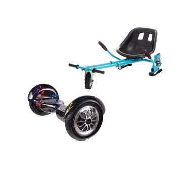 Paquet Go-Kart Hoverboard, Smart Balance OffRoad Thunderstorm 7, 10 Pouces, Deux Moteurs 36V, 700Watts, Bluetooth, Lumieres LED 